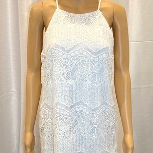 White lace lined dress